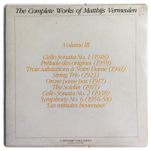 The Complete Works Of Matthijs Vermeulen - Volume III · Matthijs Vermeulen