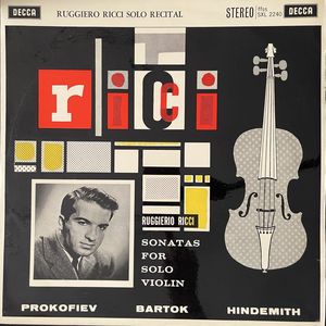 Ruggiero Ricci Solo Recital (Sonatas For Solo Violin) · Ruggiero Ricci