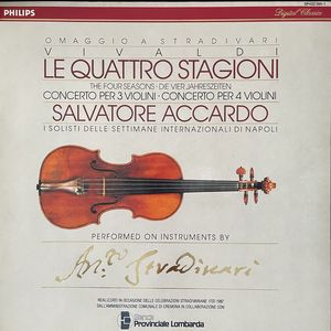 Le Quattro Stagioni = The Four Seasons / Concerto Per 3 Violini · Concerto Per 4 Violini · Antonio Vivaldi