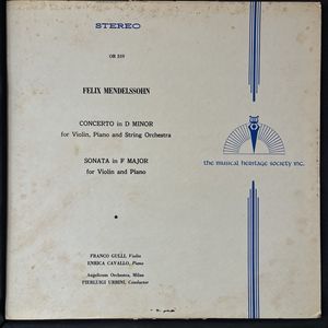 Concerto In D Minor For Violin, Piano And String Orchestra / Sonata In F Major For Violin And Piano · Felix Mendelssohn-Bartholdy