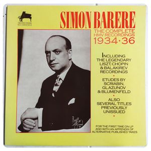 The Complete HMV Recordings 1934-1936 · Simon Barere